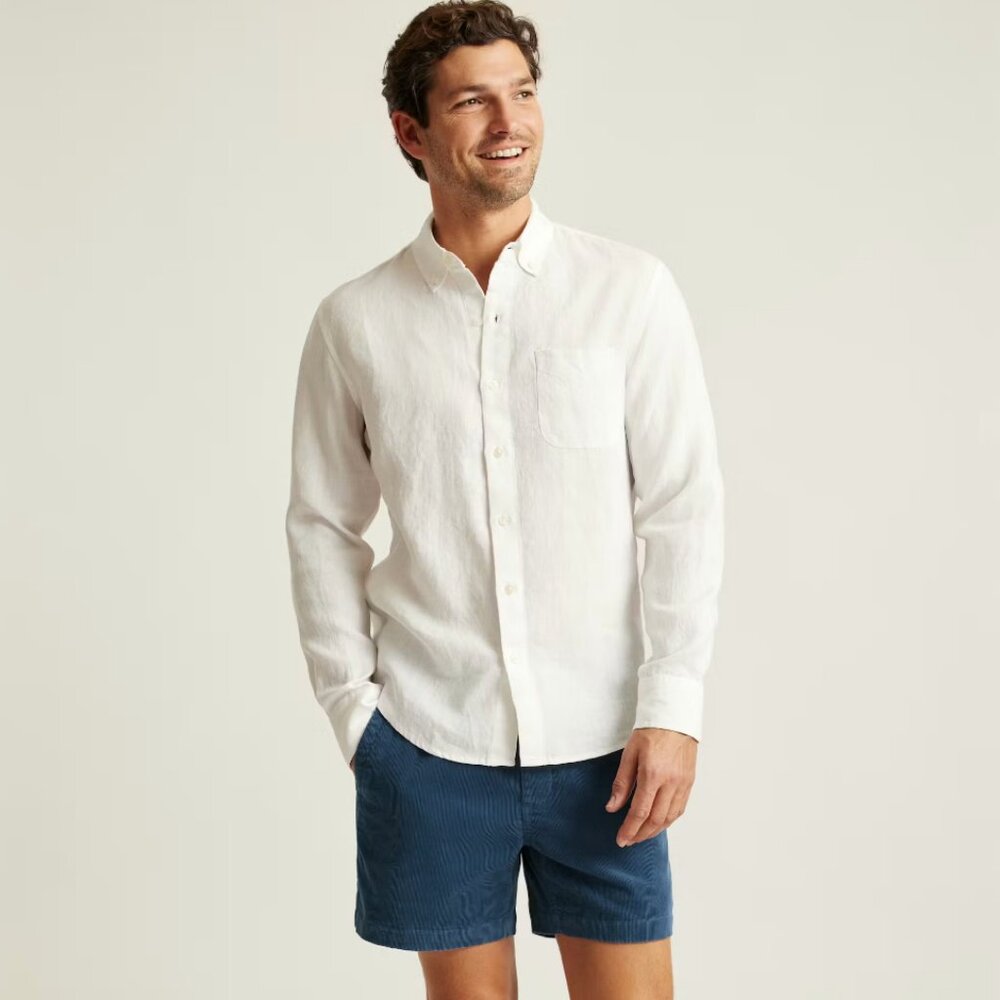 Bonobos Everyday Linen Shirt - White Pearl - XXL